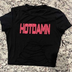 Hot damn crop top